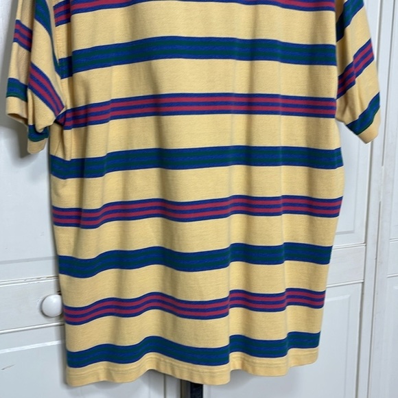 GANT Mens Striped Heavy Washed Polo Shirt Yellow Size XL Preppy - Picture 9 of 11